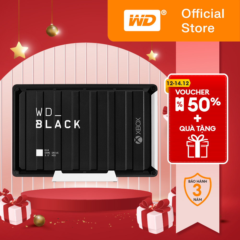 Ổ cứng di động WD Black D10 12TB Game Drive For Xbox Hàng Chính Hãng