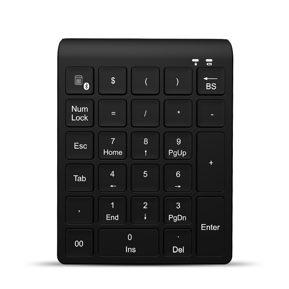 Bàn Phím Kế Toán Tài Chính Văn Phòng 27 Phím Cho Máy Tính Xách Tay Hỗ Trợ AnDroid / Windows / IOS Đen