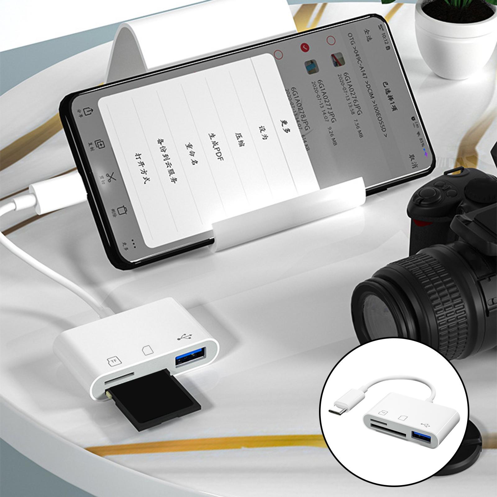 Type C TF Card Reader Hub Camera Reader to USB C Adapter