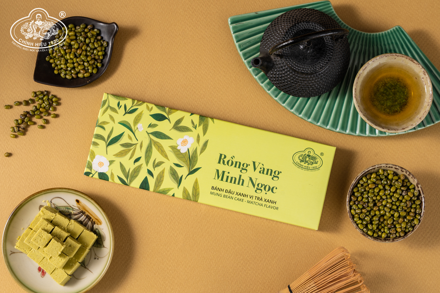 Bánh đậu xanh Rồng Vàng Minh Ngọc A28 - Vị Trà Xanh (Matcha)