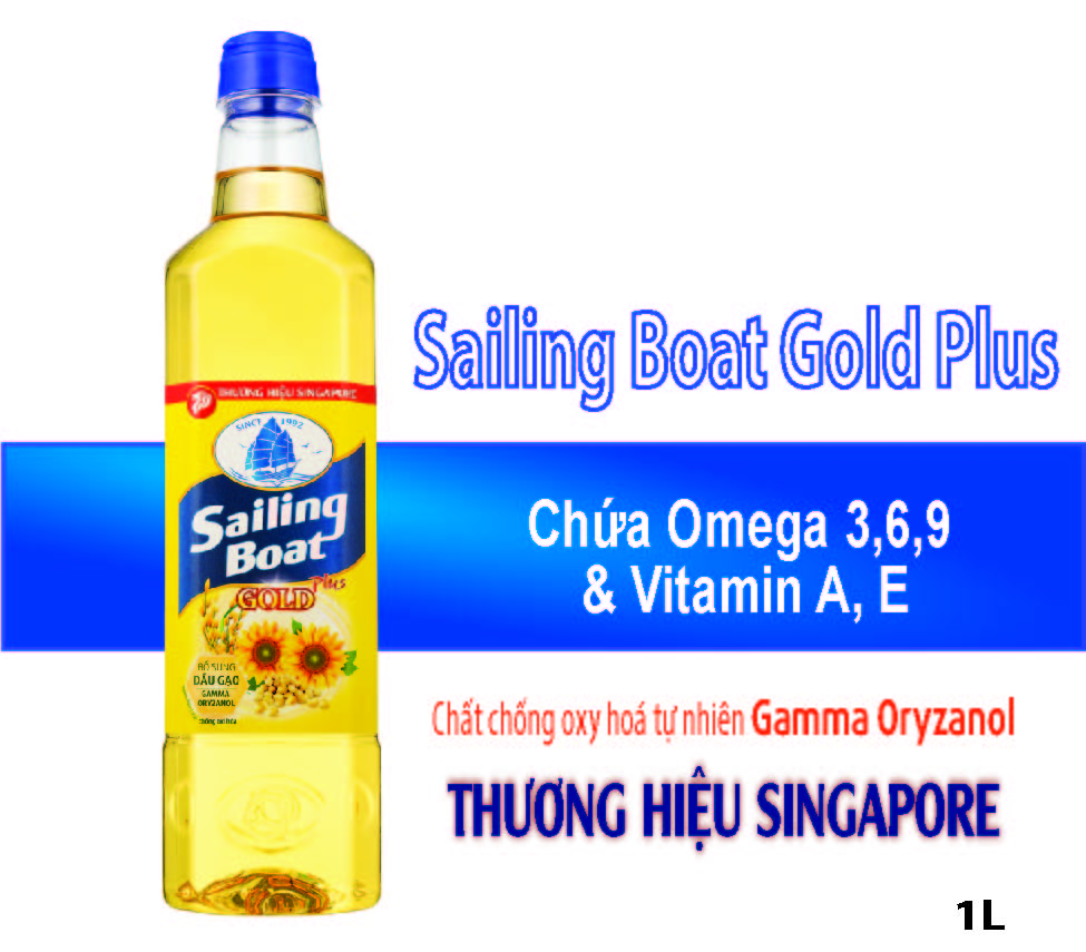 Dầu ăn Sailing Boat Gold Plus 1L giàu Omega 3,6,9 và chất chống oxy hóa [FREESHIP]