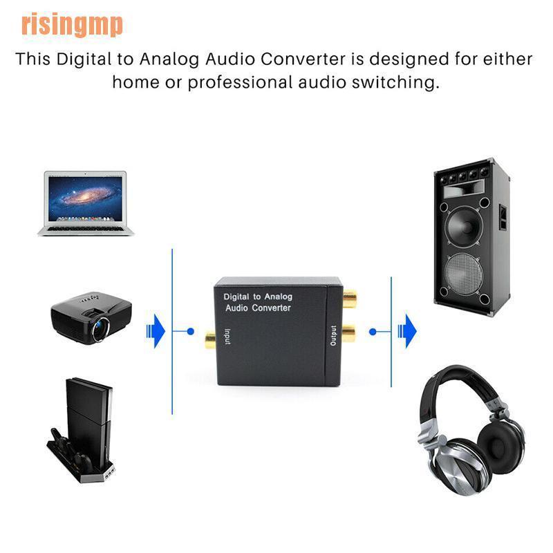 Bộ chuyển đổi âm thanh trục quang học kỹ thuật số sang Analog RCA L / R kèm dây cáp