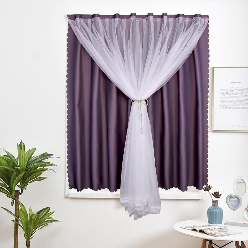Rèm Khoen Lỗ, Khoen Ri Đô, Rèm Dán Hai Lớp MÀU TÍM THAN Chống Nắng Tốt, Kích Thước Đa Dạng