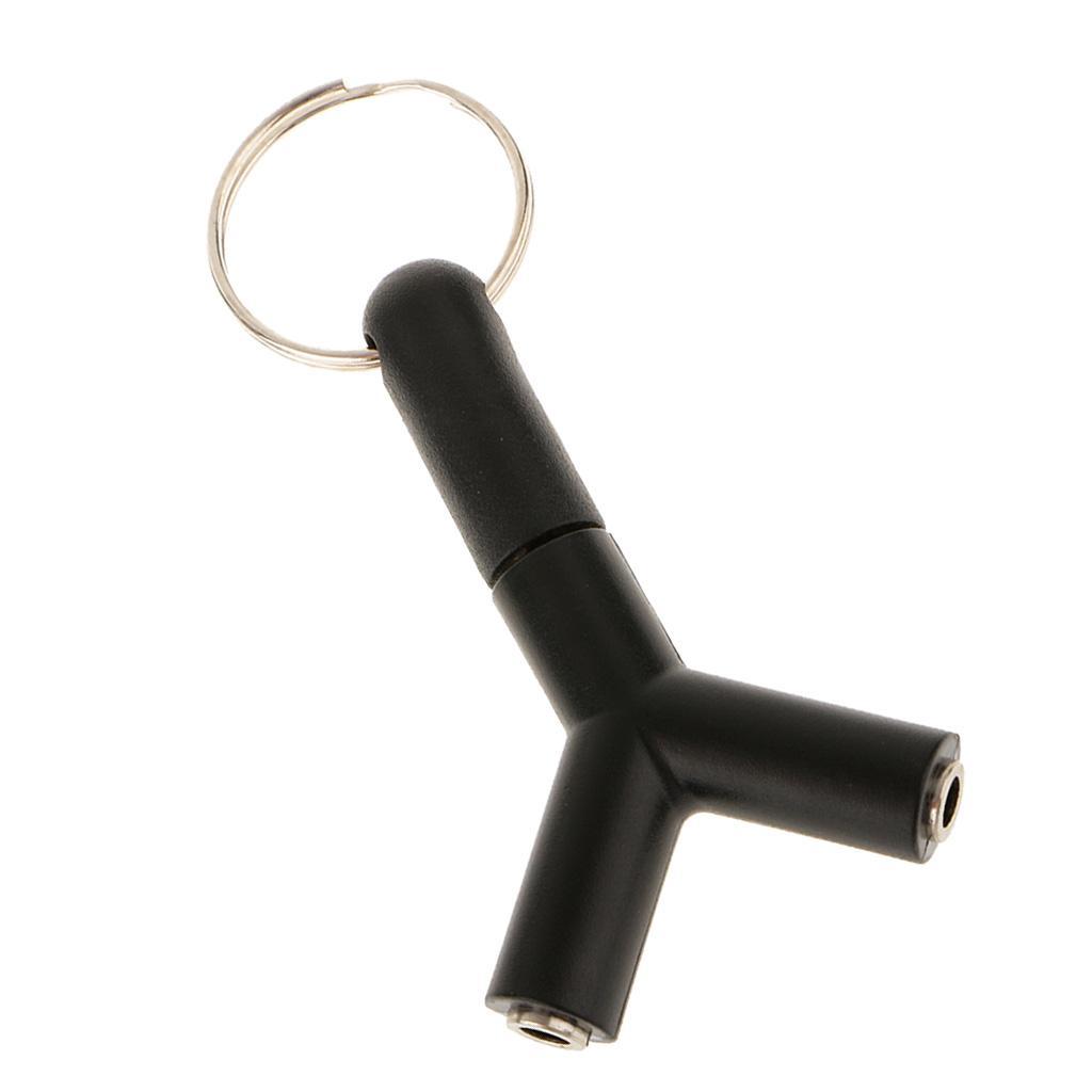 3.5mm Stereo Audio Jack Earphone Headphone 2  Splitter Adapter Keyring