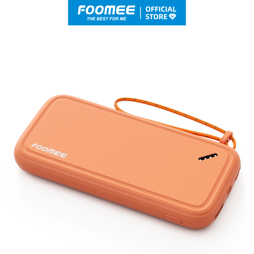 Pin sạc dự phòng 10000mAh FOOMEE AU10 - Đen/Trắng/Cam - Chất Liệu Chống Cháy Sạc An Toàn 2 Thiết Bị Cùng Lúc - Hàng chính hãng