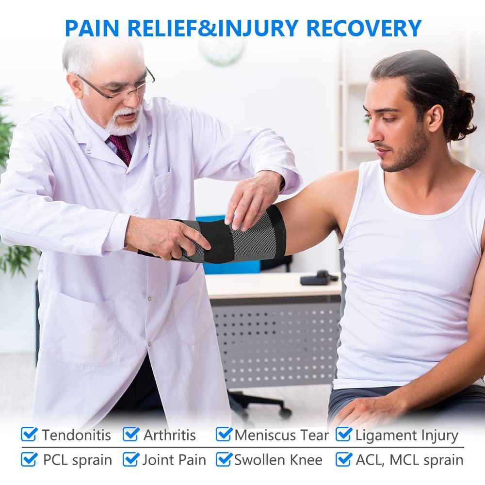 Nẹp khuỷu tay viêm gân cho nam và nữ, Nẹp khuỷu tay 2 gói có dây đeo và tác dụng nén cho viêm gân, giảm đau ngăn ngừa chấn thương