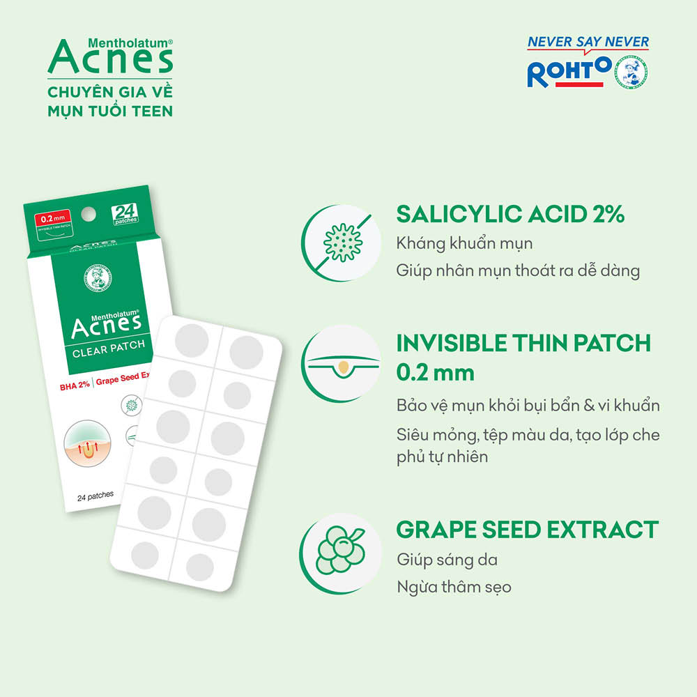 Miếng dán mụn Acnes Clear Patch (24 miếng)