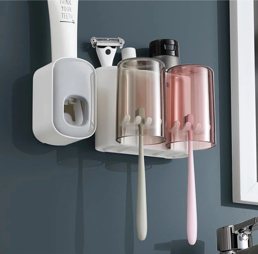Bộ dụng cụ nhả kem đánh răng 02 cốc - PHT SUS-COCO-E1924- Chất liệu ABS cao cấp
