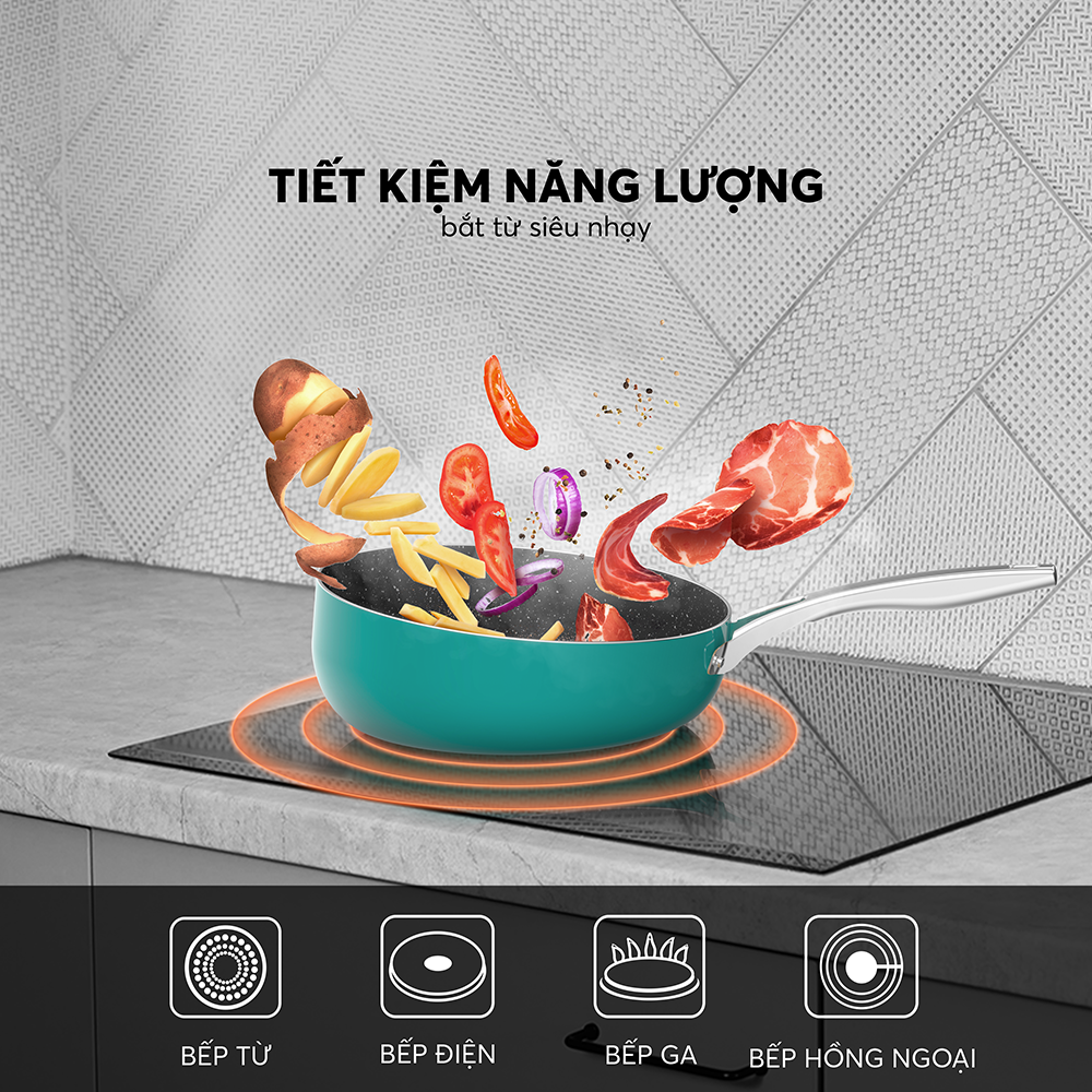 Chảo Xào Rán Chống Dính Full induction Elmich Hera 8240 20cm/8241 24cm/8242 26cm/8243 28cm