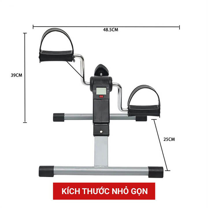 Xe đạp tập thể dục tại nhà có đồng hồ đếm điện tử, xe đạp thể thao mini gấp gọn tùy chỉnh độ nặng tập luyên chân tay-15VGA13