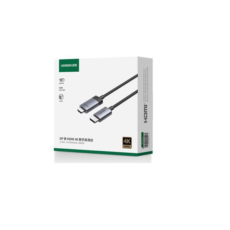 Ugreen UG15774DP119TK 2M 4K60Hz 2K144Hz 1080P240Hz Cáp chuyển Displayport sang HDMI dây bọc dù - HÀNG CHÍNH HÃNG