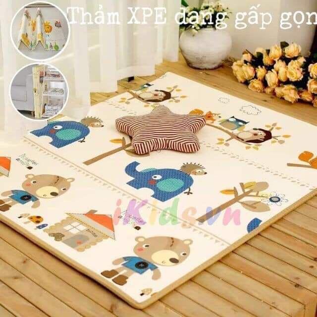 Thảm xốp gấp gọn xpe lót sàn 2 mặt cho bé tập bò chống ngã chống thấm --anthudogiadung