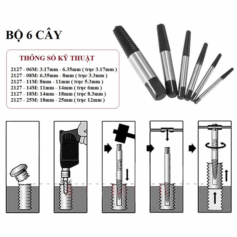 Bộ tháo ốc vít bị gãy 6 món  - hàng chất lượng cao