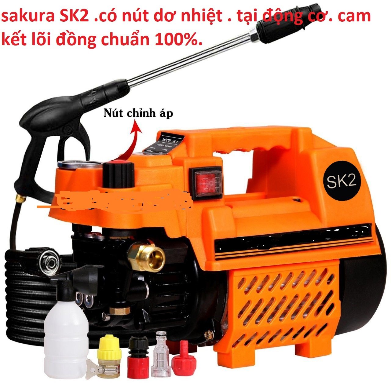 MÁY RỬA XE CÓ ĐIỀU CHỈNH TRIẾT ÁP CÔNG SUẤT 2400W