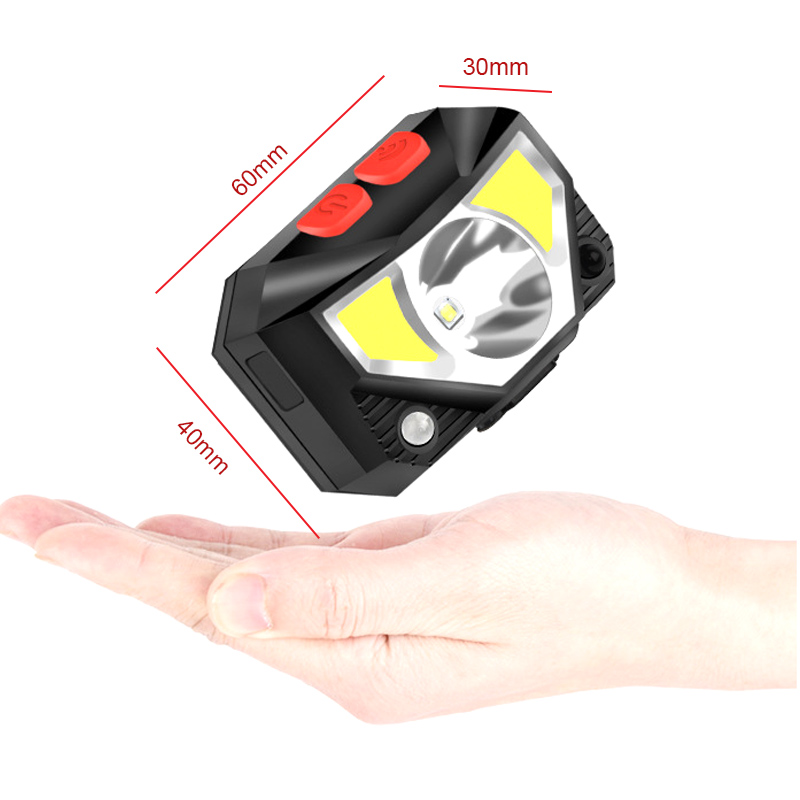 Đèn pin led đội đầu cảm ứng T069, 3 bóng led - pin sạc gắn bên trong
