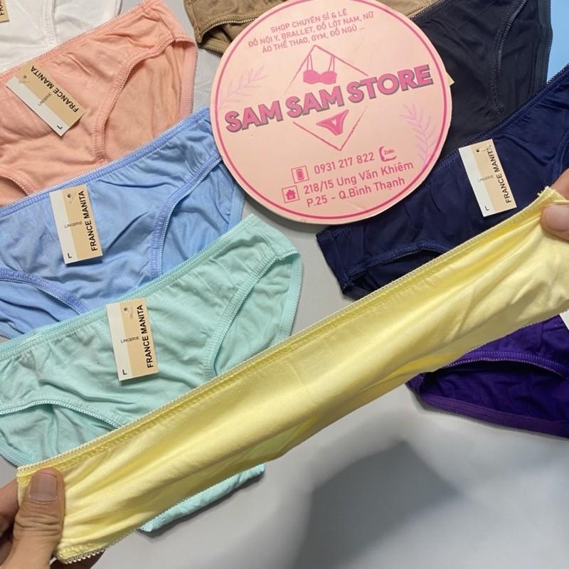 Quần Lót Nữ. Quần Lót Cotton Trơn Mara Mềm Mịn Hàng VNXK. Size .M.L.XL.XXL. cho nàng 35-65kg ạ