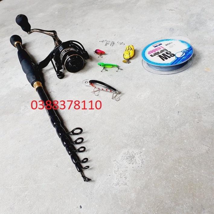 Sale to Bộ Cần Lure Rút, Bộ Lure Cần Rút Fit Carbon Thu Gọn 40 -50cm - xả hàng tồn