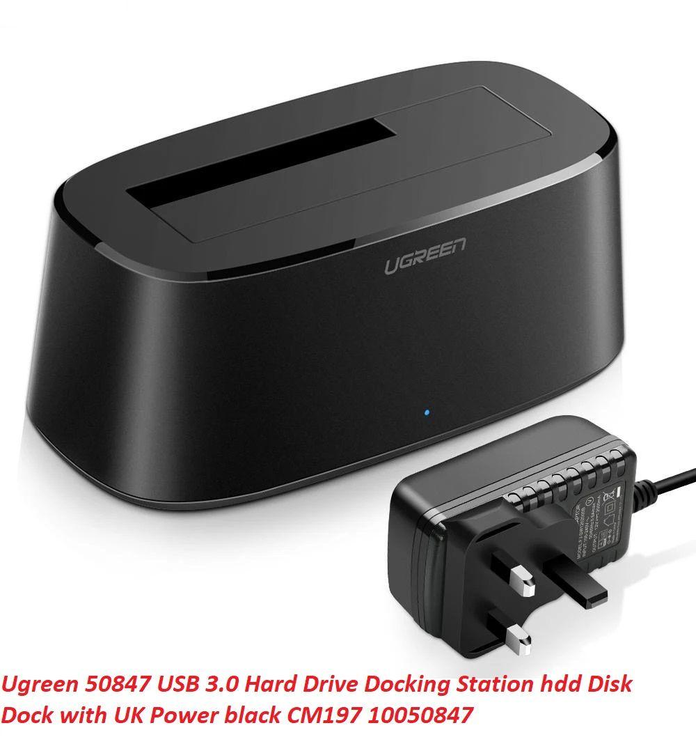 Ugreen UG50847CM197TK đế đơn docking station cho ổ cứng USB 3.0 màu đen chân cắn nguồn chuẩn UK - HÀNG CHÍNH HÃNG