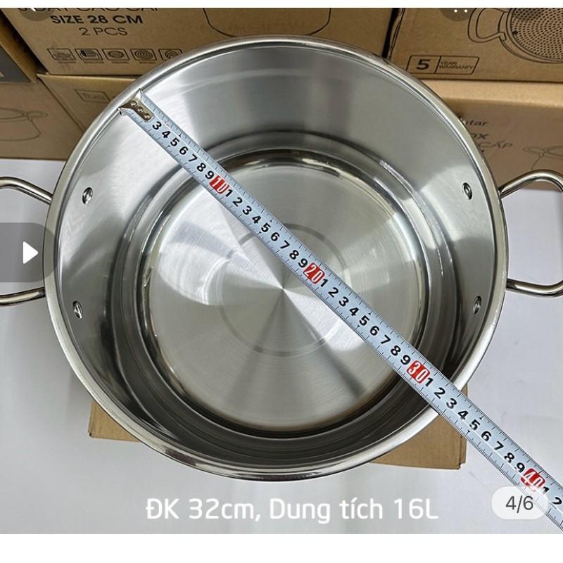 NỒI LUỘC GÀ INOX 430 BẾP TỪ 1 ĐÁY HT COOK SIZE 32CM SỬ DỤNG ĐƯỢC TRÊN MỌI LOẠI BẾP