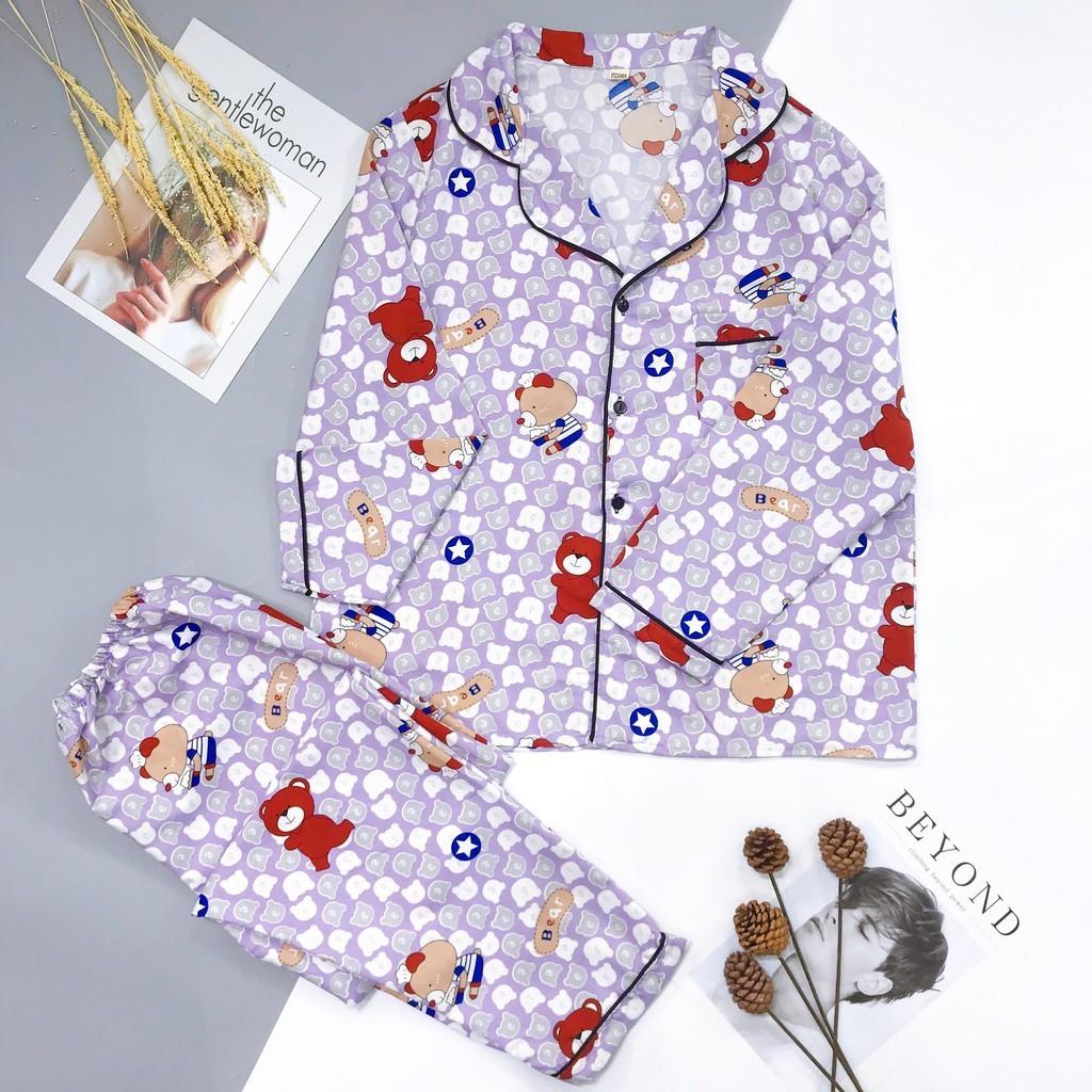 Pijama kate thái loại đẹp tay dài quần dài - Mẫu12,Freesize