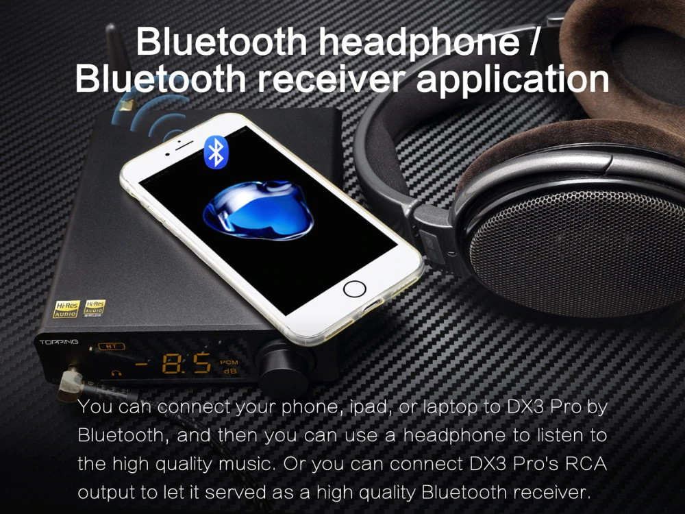 Bộ Giải Mã Âm Thanh Cao Cấp DAC AMP Bluetooth 5.0 TOPPING DX3 Pro - Hàng Chính Hãng