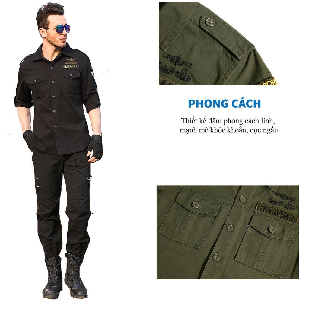 Bộ Quần Áo Lính Mỹ US ARMY Kaki cap cấp - Quần Áo Túi Hộp Nam Phong Cách Lính Hàng Chính Hãng