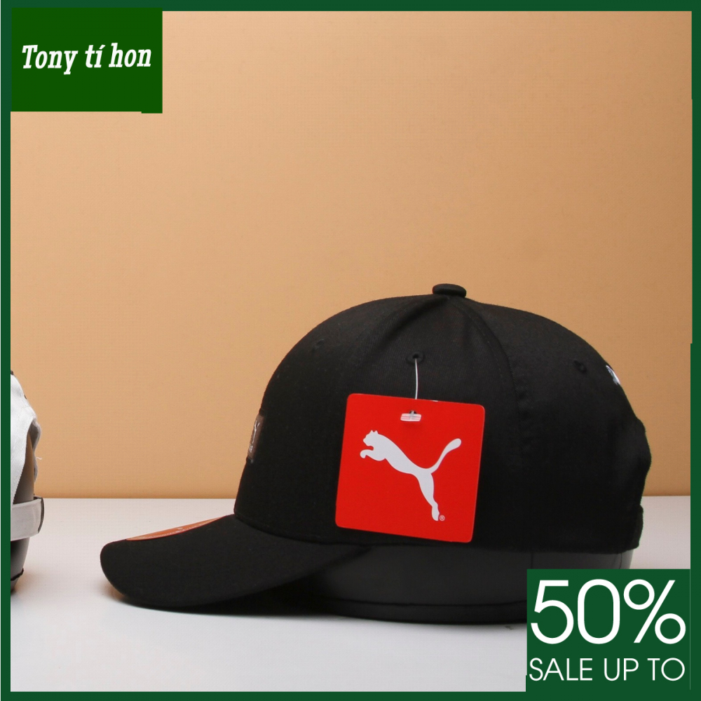 Tony tí hon - Mũ/nón kết lưỡi trai PM logo cơ bản hình chữ nhật thời trang nam nữ cao cấp - màu đen / màu trắng
