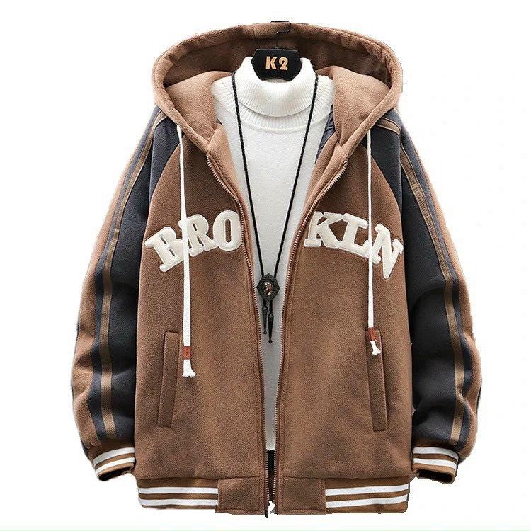Áo Khoác Hoodie Dây Kéo Thêu Chữ BRO Vải Nỉ PE UNISEX Nam Nữ Phối Nón lớn From Rộng Phong Cách Hàn Quốc Kgia fashion