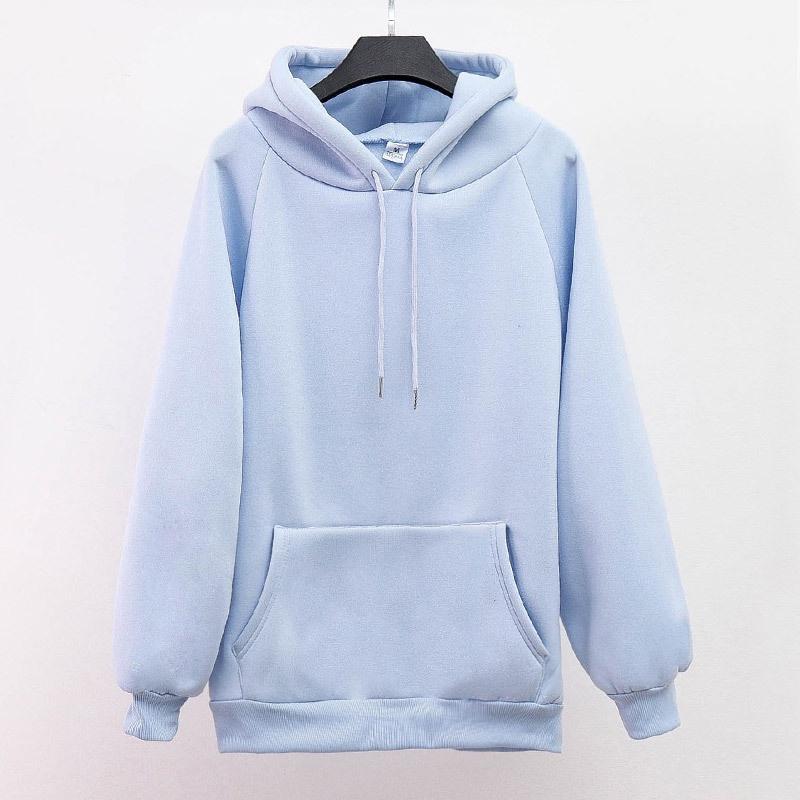 Áo Hoodie/ Áo Nỉ Bông Có Mũ Màu Trơn Basic