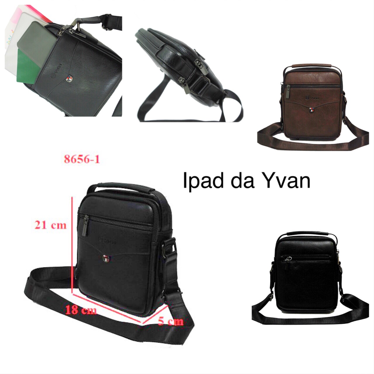 Túi đeo chéo da Ipad YVan thời trang cho bạn nam cá tính 8656-1