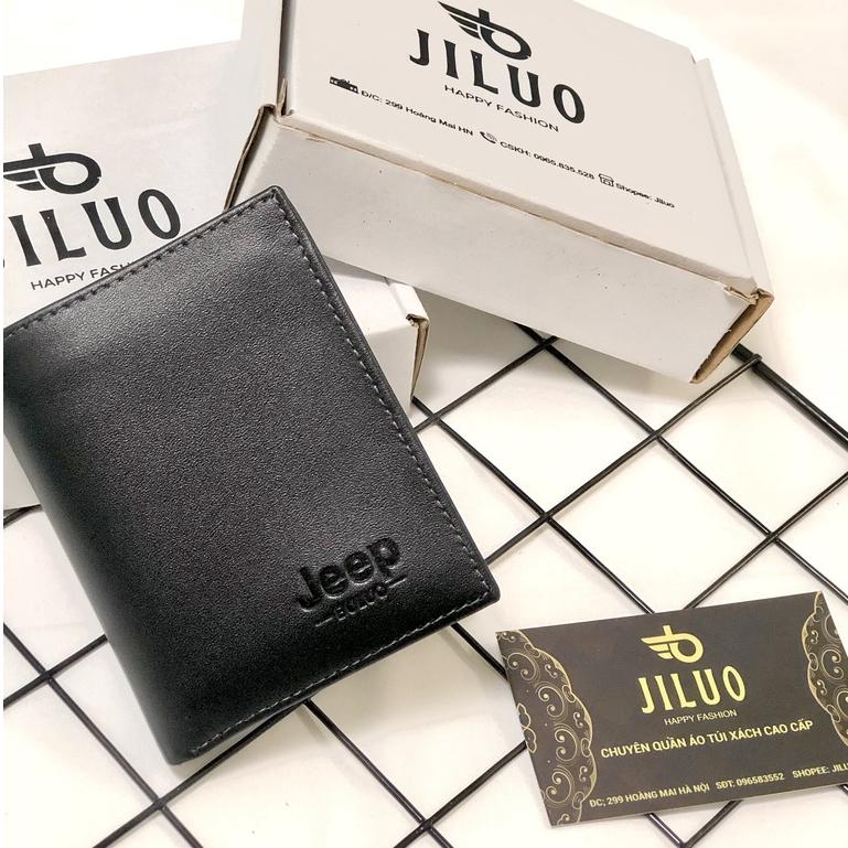 Ví da nam cao cấp Jeep JILUO Da Bò Thật JiLuo chống chày xước đựng tiền ảnh thẻ làm quà tặng