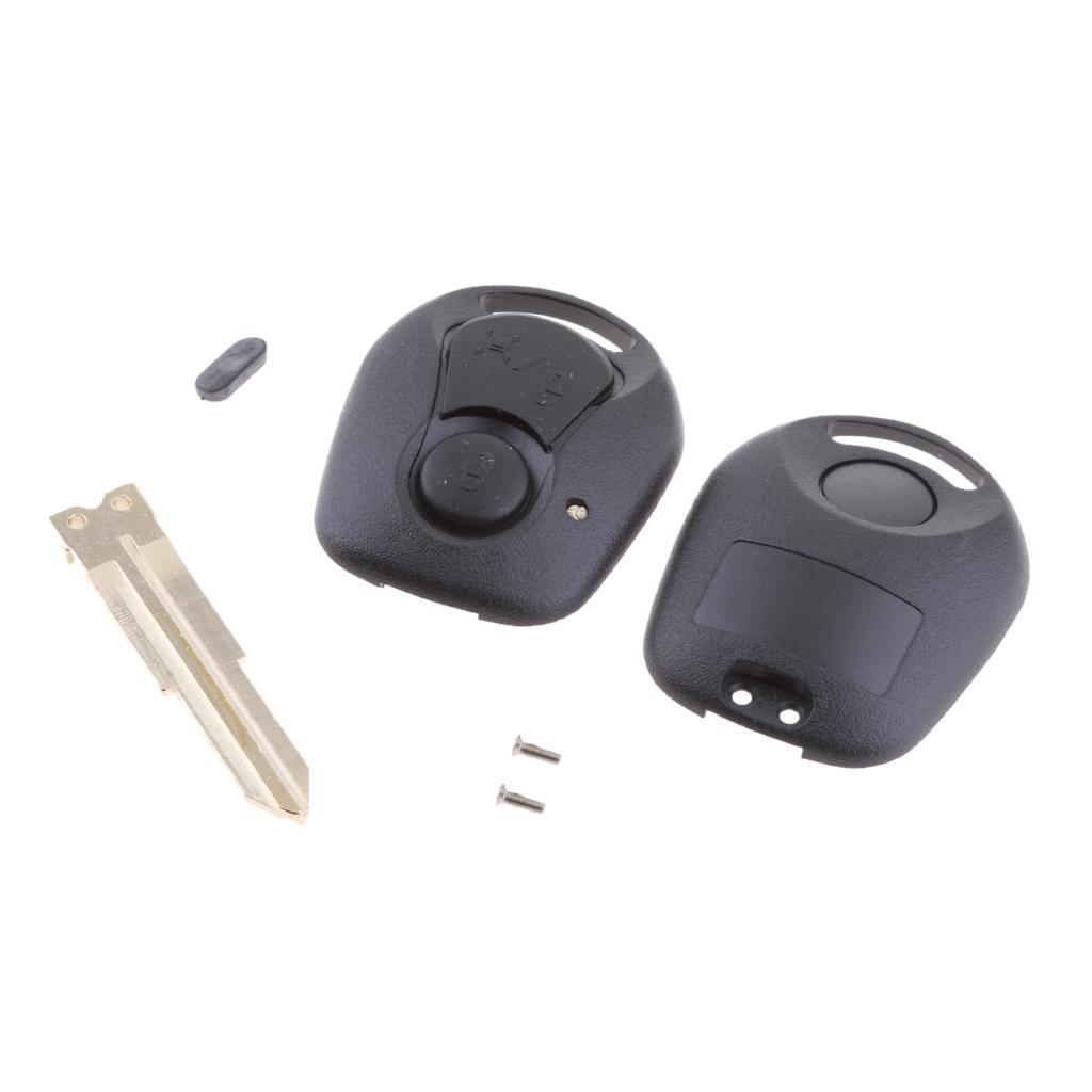 Two Car Remote Key Case Cover Fob 2 Buttons Replacement Black