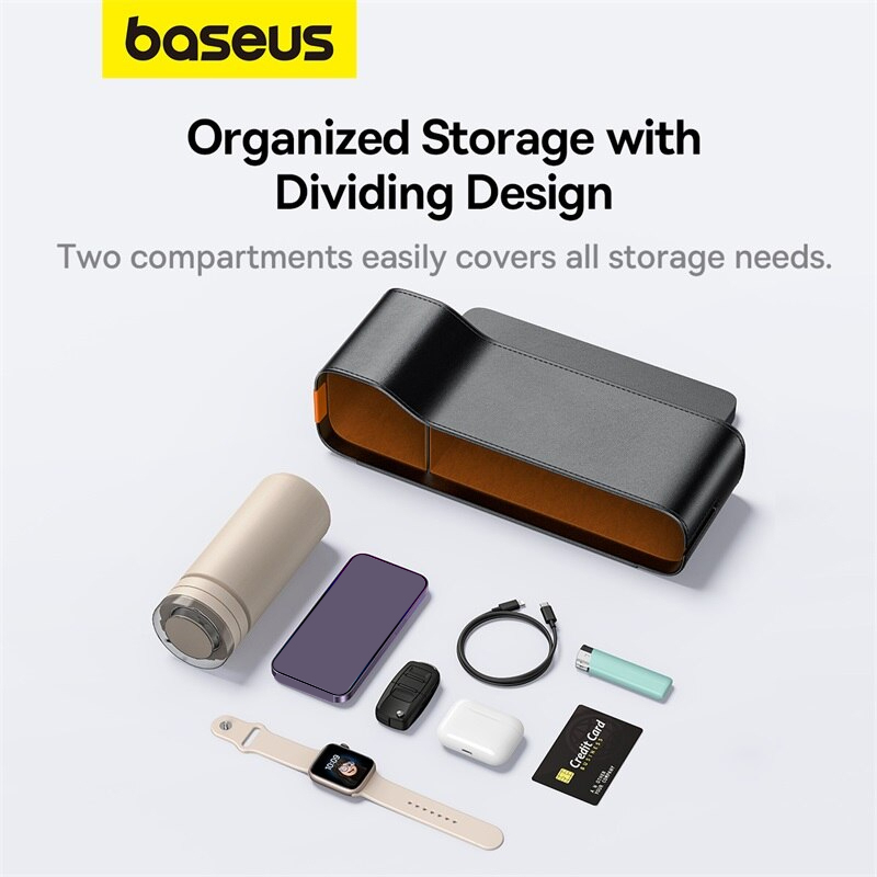 Hộp Đựng Đồ Ô Tô Xe Hơi Baseus OrganizeFun Series Car Console Storage Gắn Khe Ghế Bọc Da Pu Cao Cấp - Hàng Chính Hãng