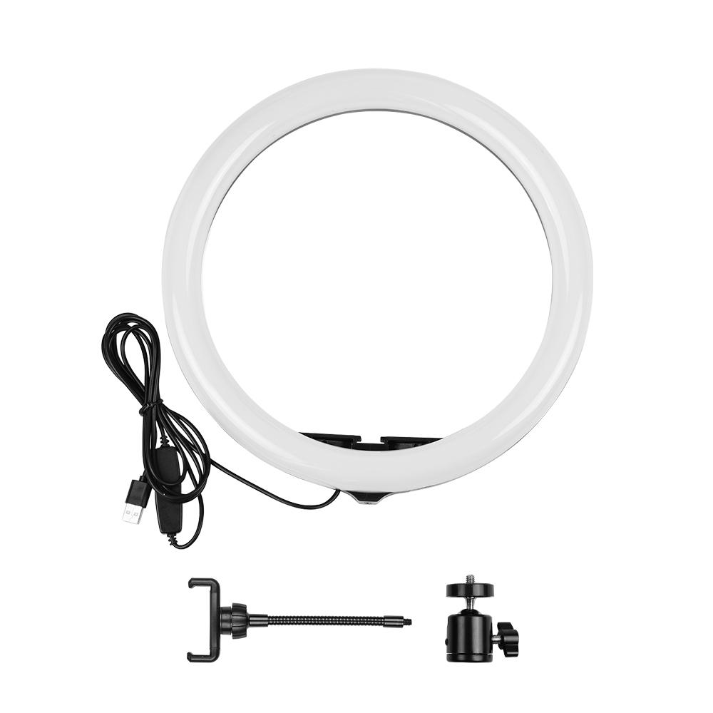 Đèn LED vòng video 30cm / 12 inch 5600-8200K 3 màu với giá đỡ kẹp điện thoại để phát trực tiếp video