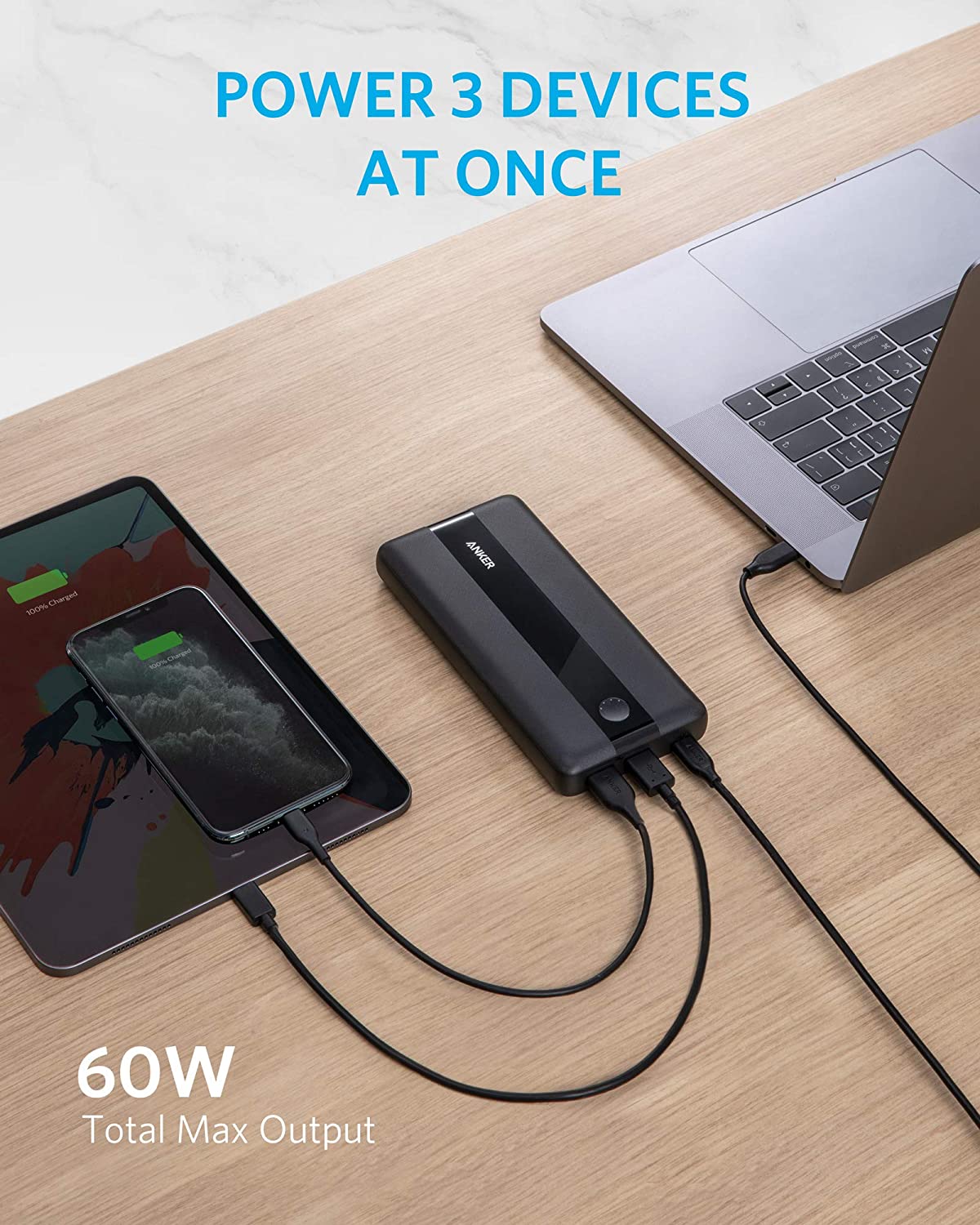 Pin sạc dự phòng ANKER PowerCore III Elite dung lượng 19200mAh với công nghệ PQI 3.0, hỗ trợ sạc 60W - A1284