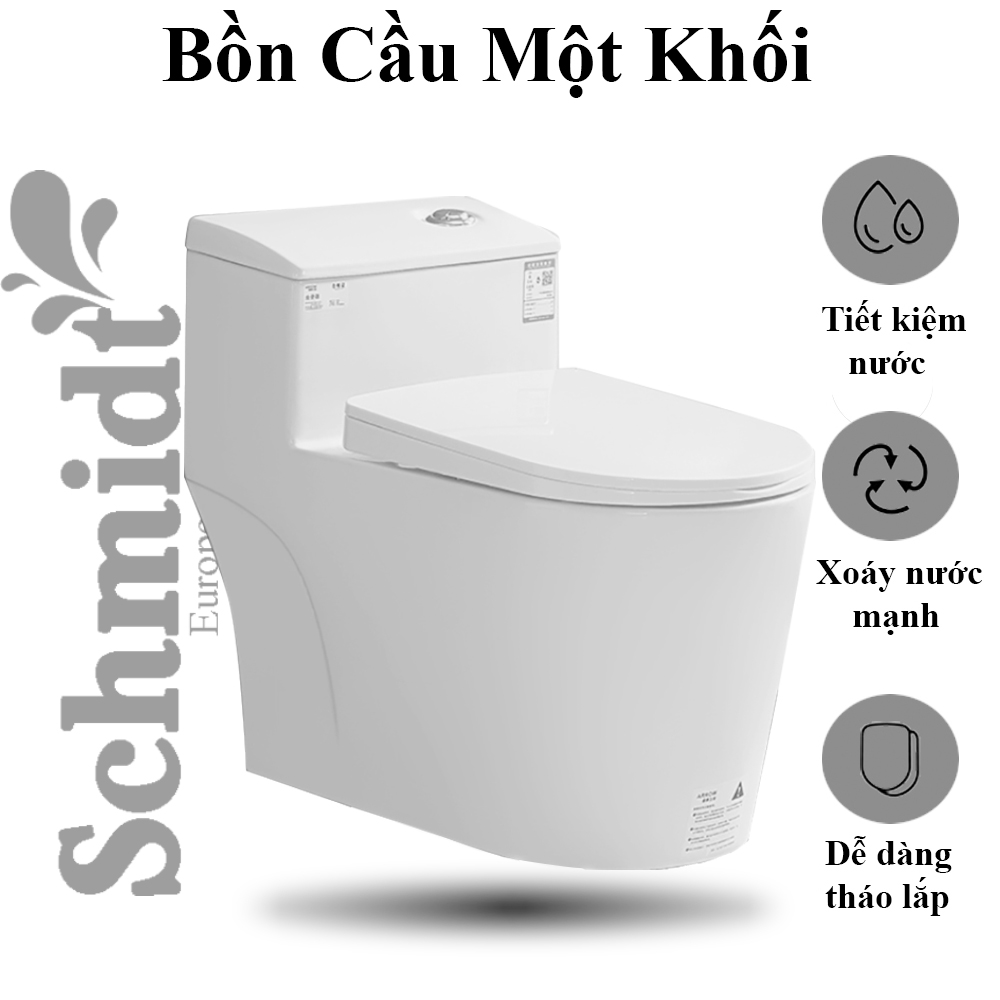 Bồn Cầu Một Khối Schmidt, Nhập Khẩu Hàng Chính Hãng-Bảo Hành 5 Năm CH883