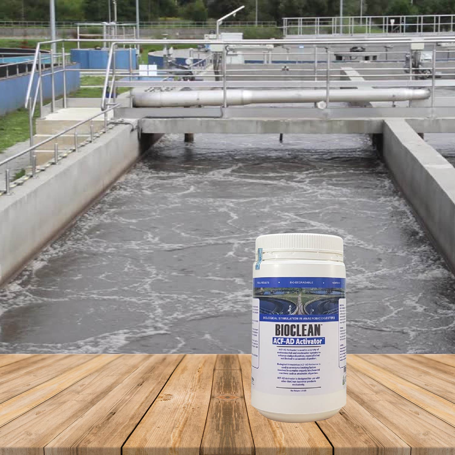 Vi sinh phân hủy kỵ khí trong nước thải Bioclean ACF AD Activator hàng Mỹ NSX Sun &amp; Earth Microbiology - Chai 2,5 lbs = 1,13 kg