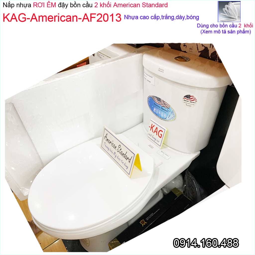 Nắp đậy cho bồn cầu rơi êm KAG-AF2013, nắp hơi bàn cầu VF3013-VF4013 nhựa trắng bóng dày đẹp