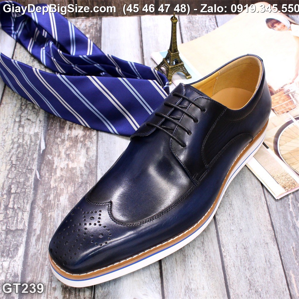 Giày da đóng thủ công, giày tây đế phẳng cỡ lớn 45 46 47 48 cho nam chân to. Big size handmade shoes for wide feet