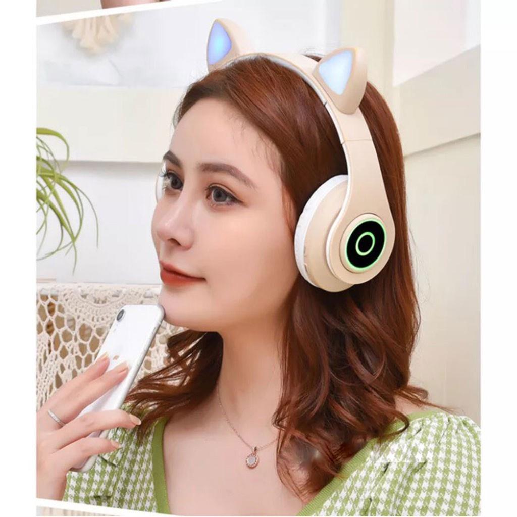 Tai Nghe Mèo Bluetooth B39M, Chụp Tai có Micro đàm thoại Dễ Thương - TN03