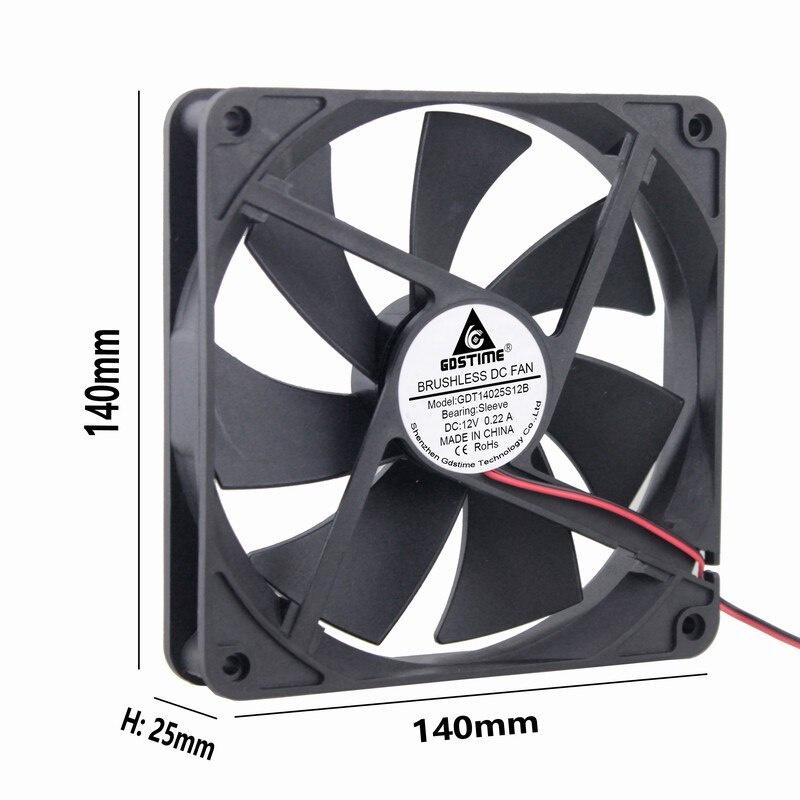 1 pcs Gdstime 1Pin 14cm 140x140mm 1.1 inch 11V Brushless DC Fan Computer PC Case Cooler Cooling Radiator 140mm x 11mm