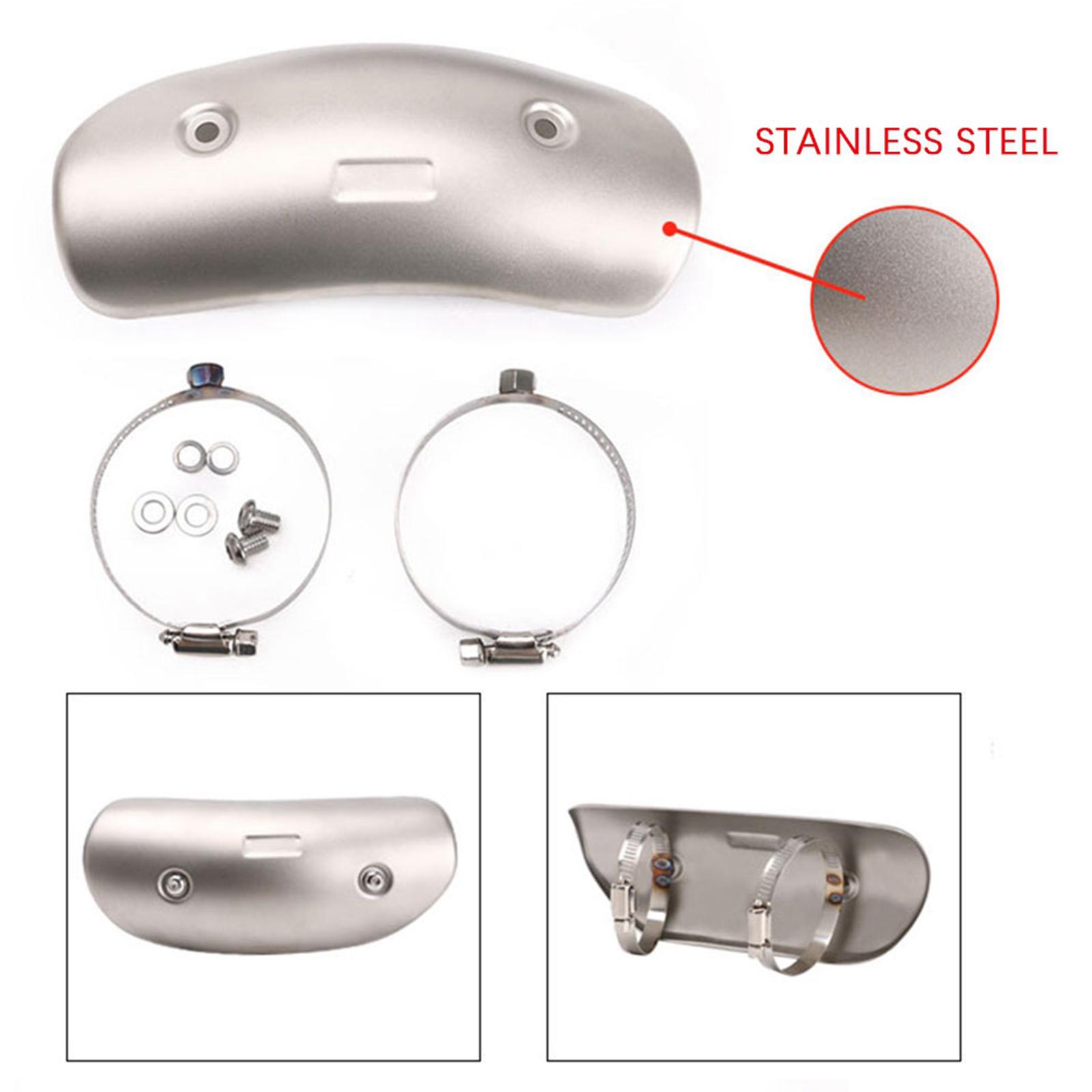7.7" Motorbike Exhaust Heat Shield Cover Middle Pipe Guard Kit Silver