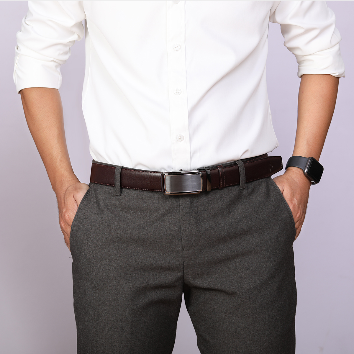 Thắt Lưng Nam DAVANTI Da Bò Công Sở Dây Trơn Lịch Lãm DT236D27