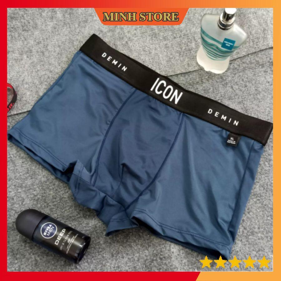 Combo 4 Quần lót nam Boxer ICON Demin, Quần sịp đùi nam ICON thun lạnh cao cấp kháng khuẩn - MS66
