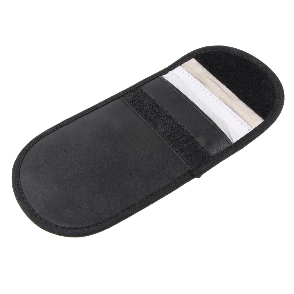 Signal Shielding Blocker Leather Bag Key Fob RFID Blocking Pouch Security Wallet