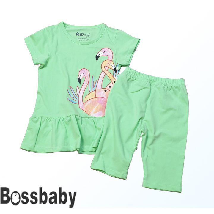 Bộ đồ áo tay ngắn,quần lửng cho bé gái dễ thương cho bé gái từ 7-24KG.