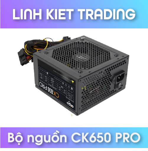 Nguồn Máy Tính AIGO CK650 PRO Công Suất Thực 650W Hỗ trợ mainboard 2 CPU Bảo hành 36 tháng - Hàng Chính Hãng