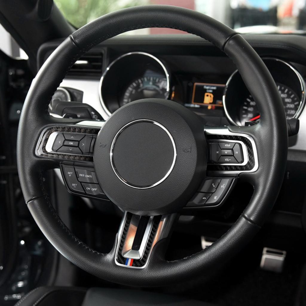 For 2015 17 Car Decoration Steering Wheel Covers Trim Sticker
