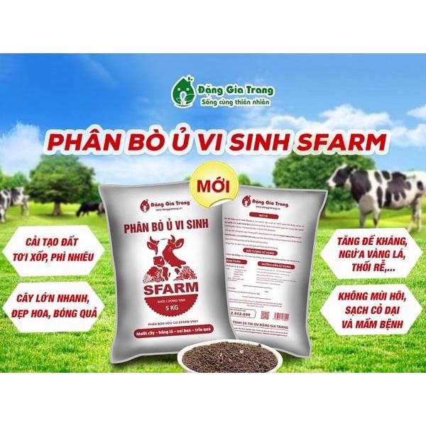 Phân bò hữu cơ vi sinh SFARM đã qua xử lí - túi 5kg