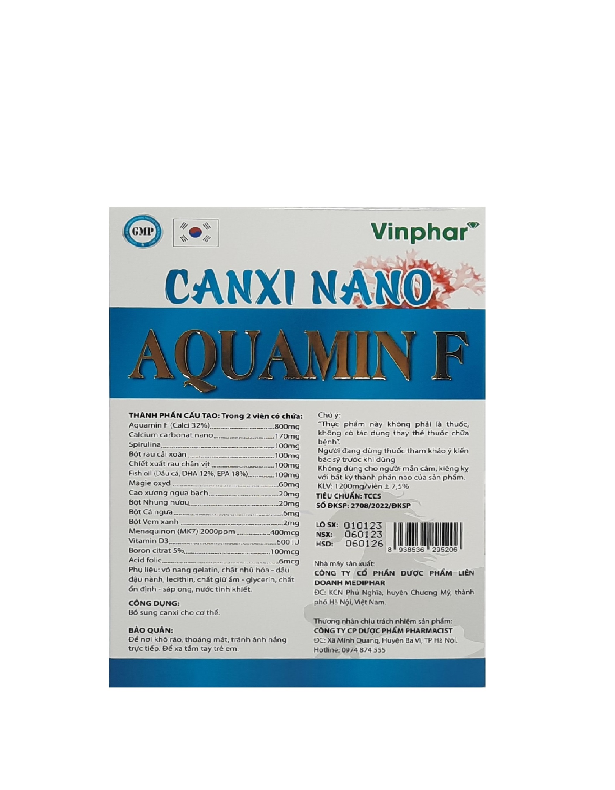 Viên Uống Canxi Nano Aquamin F Cao Xương Ngựa Bạch - Ngăn Ngừa Loãng Xương, Còi Xương, Chậm Lớn, Bổ Sung Canxi Cho Xương Chắc Khỏe Hộp 30 viên - Dược Phẩm Pharmacist